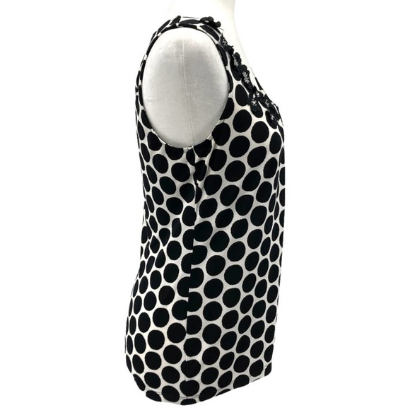 New York & Co. Black and White Polka Dot Tank Top - Picture 3 of 8